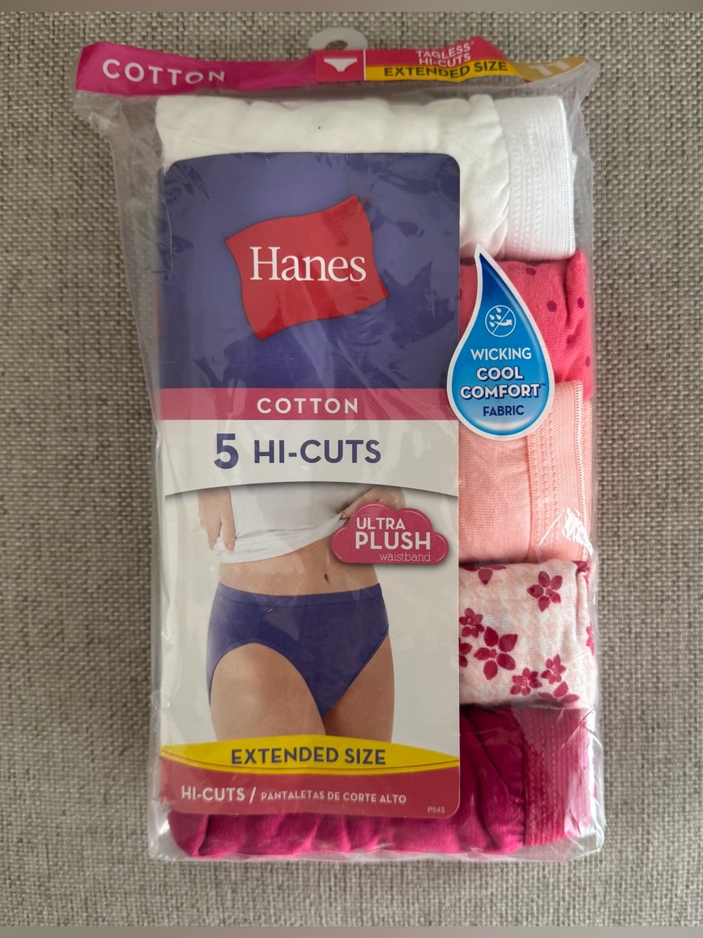 Women’s Hanes Tagless Hi-Cuts 5 Pack Cotton Underwear